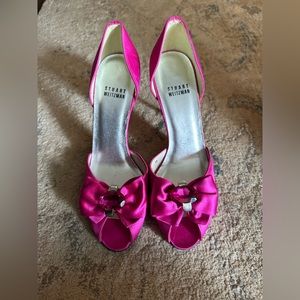 Stuart Weitzman Peep Toe Heel in Fuscia